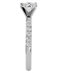 Inel de Logodnă Pavé din Aur 14k cu Diamante Naturale Brilliant de 0.56 ct din 14k Aur Alb - Castelo.ro
