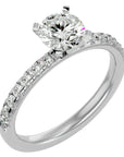 Inel de Logodnă Pavé din Aur 14k cu Diamante Naturale Brilliant de 0.56 ct din 14k Aur Alb - Castelo.ro