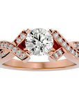 Inel de Logodnă Duo Eternal din Aur 14k cu Moissanite Brilliant de 2.18 ct din 14k Aur Roz - Castelo.ro