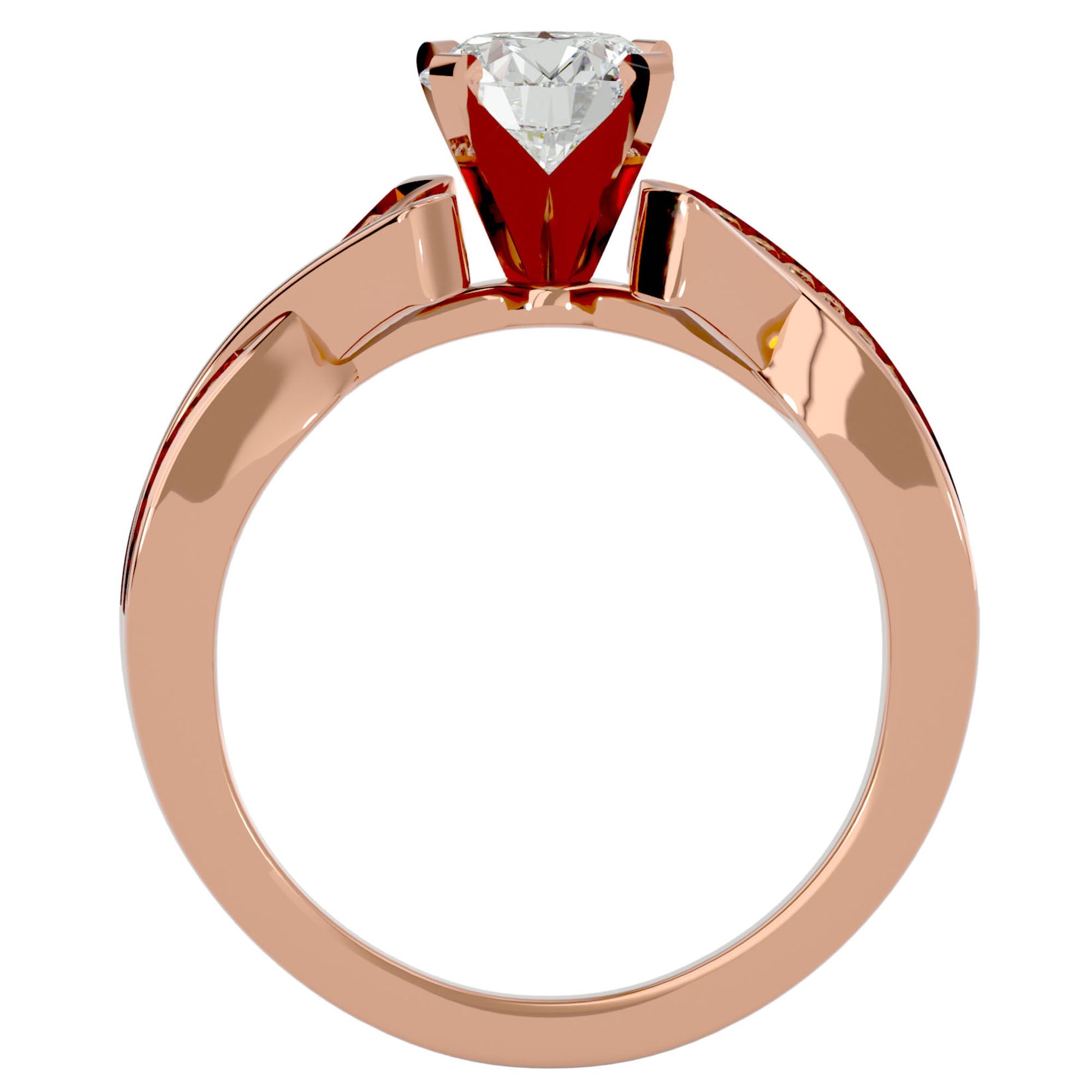 Inel de Logodnă Duo Eternal din Aur 14k cu Moissanite Brilliant de 2.18 ct din 14k Aur Roz - Castelo.ro