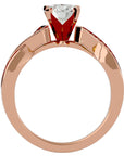 Inel de Logodnă Duo Eternal din Aur 14k cu Moissanite Brilliant de 2.18 ct din 14k Aur Roz - Castelo.ro