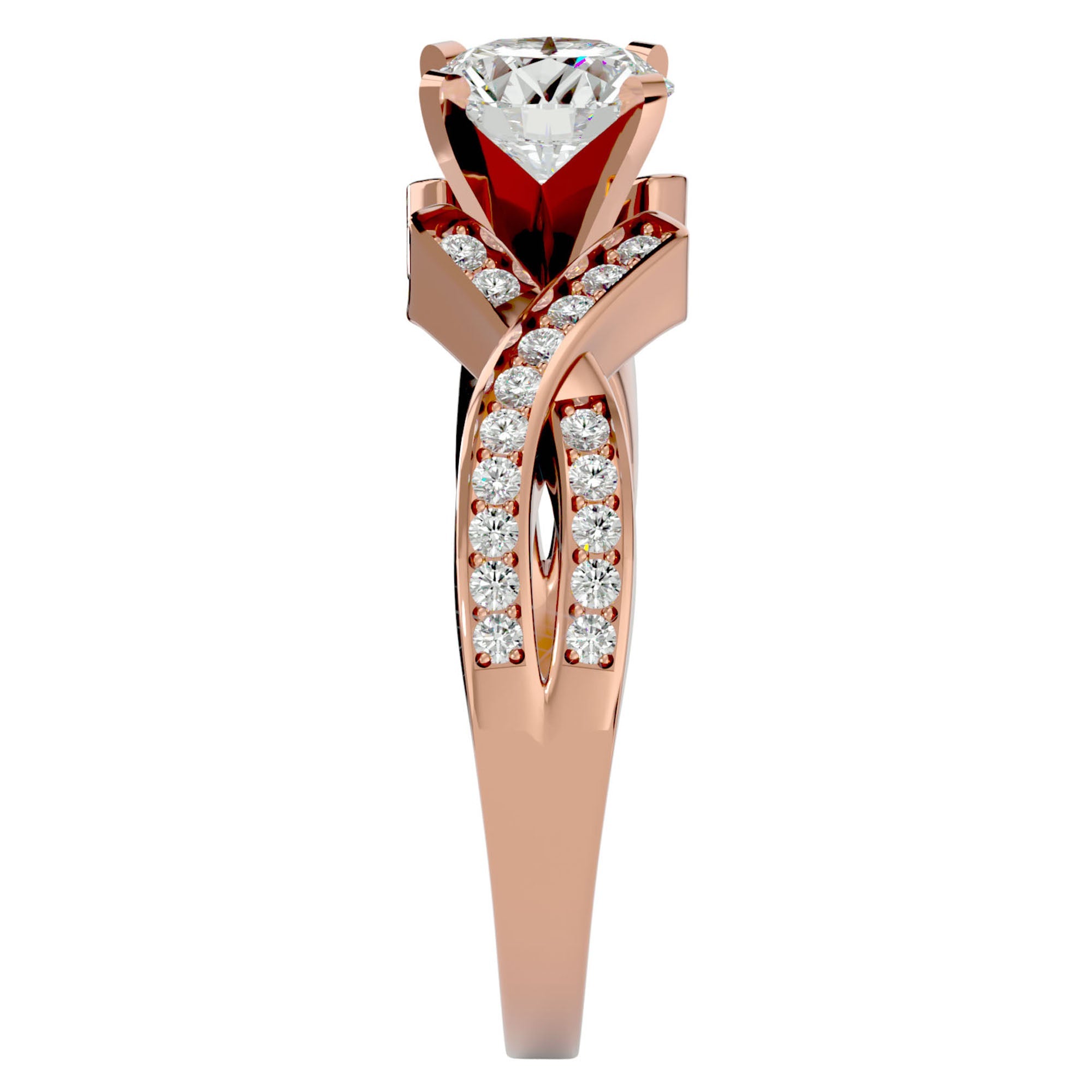 Inel de Logodnă Duo Eternal din Aur 14k cu Moissanite Brilliant de 2.18 ct din 14k Aur Roz - Castelo.ro