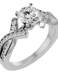 Inel de Logodnă Duo Eternal din Aur 14k cu Moissanite Brilliant de 2.18 ct din 14k Aur Alb - Castelo.ro