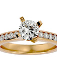 Inel de Logodnă Pavé din Aur 14k cu Moissanite Brilliant de 1.58 ct din 14k Aur Galben - Castelo.ro
