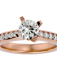 Inel de Logodnă Pavé din Aur 14k cu Diamante Create în Laborator Brilliant de 1.58 ct din 14k Aur Roz - Castelo.ro