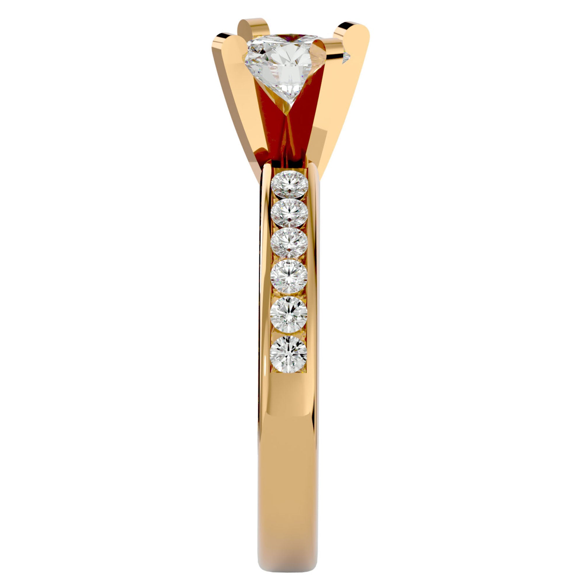 Inel de Logodnă Pavé cu Diamante Create în Laborator Brilliant de 1.58 ct din 18k Aur Galben - Castelo.ro