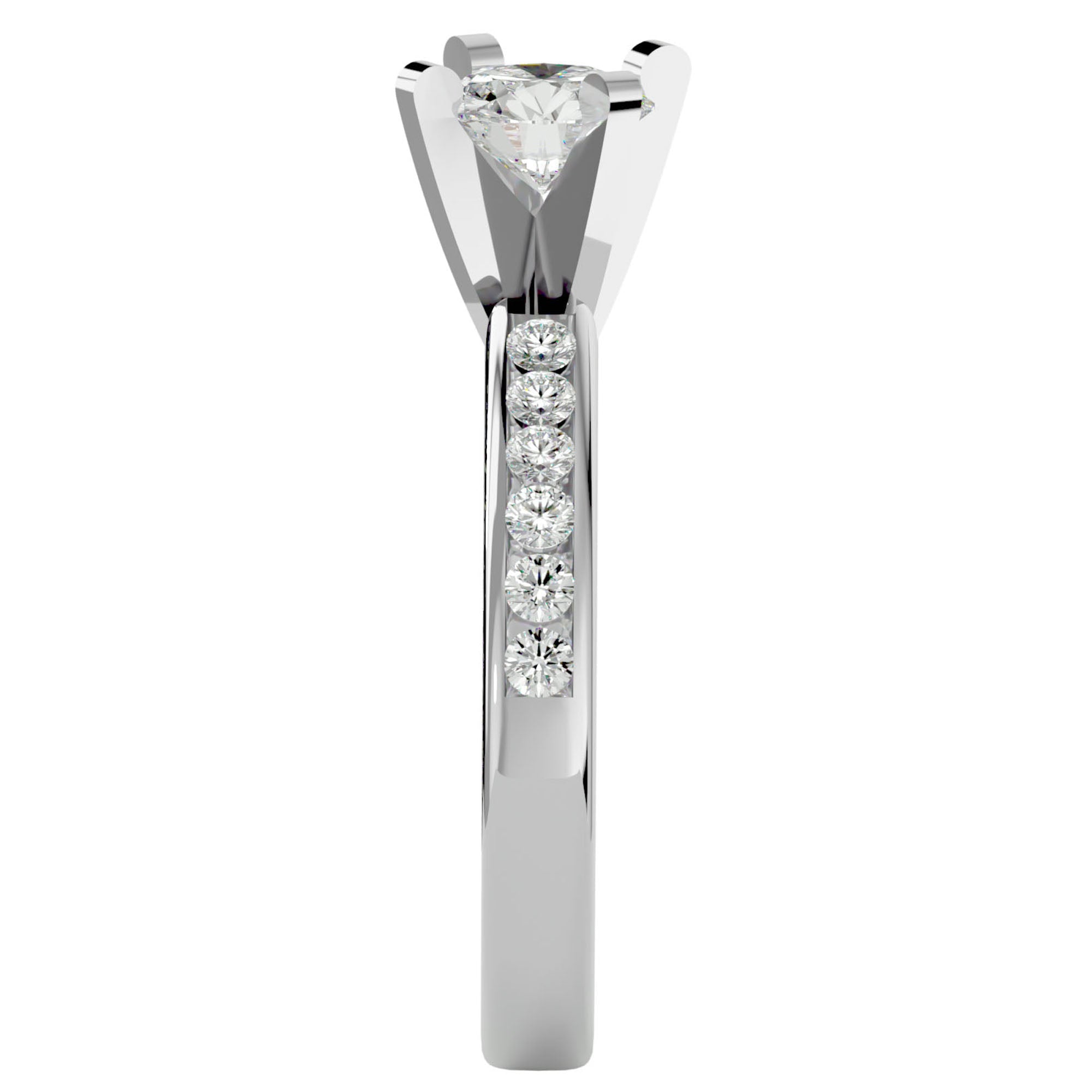 Inel de Logodnă Pavé din Aur 14k cu Diamante Create în Laborator Brilliant de 1.58 ct din 14k Aur Alb - Castelo.ro