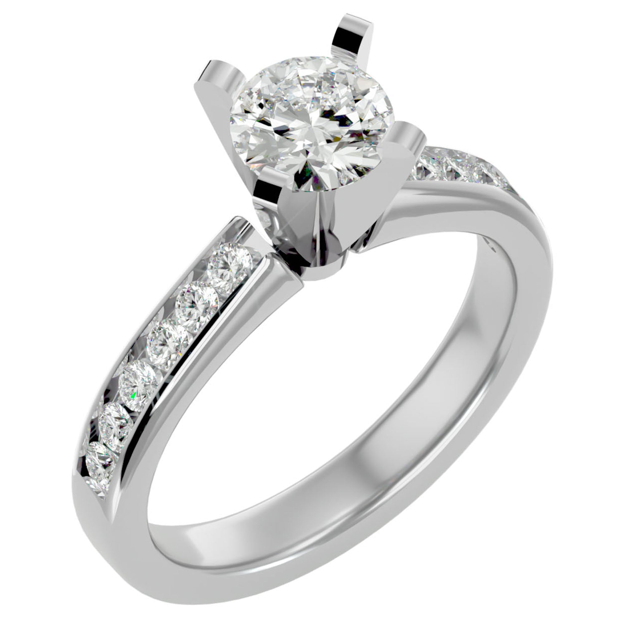 Inel de Logodnă Pavé din Aur 14k cu Diamante Naturale Brilliant de 1.58 ct din 14k Aur Alb - Castelo.ro