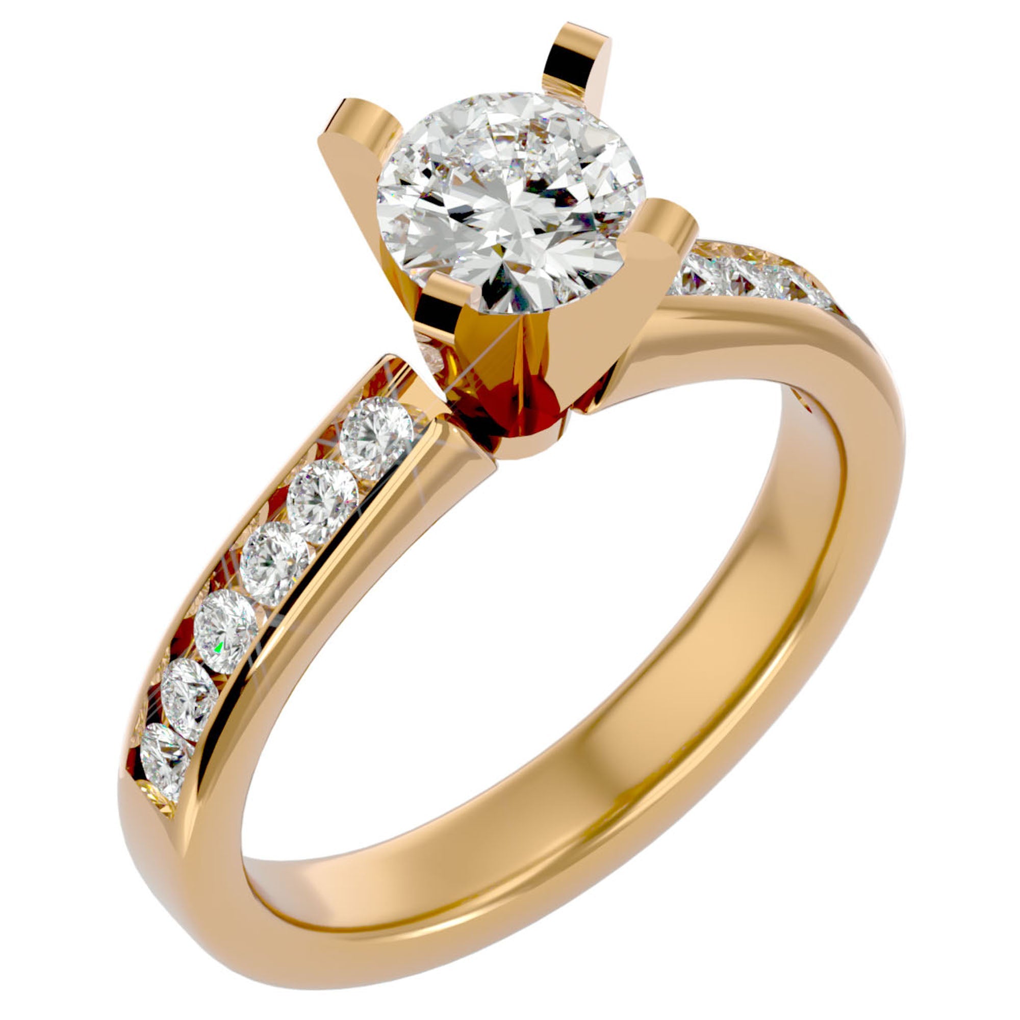Inel de Logodnă Pavé cu Diamante Create în Laborator Brilliant de 1.58 ct din 18k Aur Galben - Castelo.ro