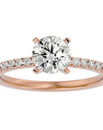 Inel de Logodnă din Aur 14k cu Diamante Naturale Solitaire Etern Pavé de 0.50 ct din 14k Aur Roz - Castelo.ro