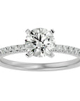 Inel de Logodnă din Aur 14k cu Diamante Create în Laborator Solitaire Etern Pavé de 0.50 ct din 14k Aur Alb - Castelo.ro