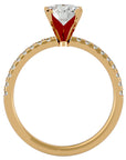 Inel de Logodnă din Aur 14k cu Diamante Create în Laborator Solitaire Etern Pavé de 0.50 ct din 14k Aur Galben - Castelo.ro
