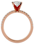 Inel de Logodnă din Aur 14k cu Diamante Naturale Solitaire Etern Pavé de 0.50 ct din 14k Aur Roz - Castelo.ro