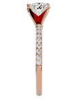 Inel de Logodnă din Aur 14k cu Moissanite Solitaire Etern Pavé de 0.50 ct din 14k Aur Roz - Castelo.ro