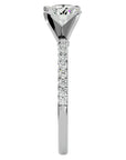 Inel de Logodnă din Aur 14k cu Moissanite Solitaire Etern Pavé de 0.50 ct din 14k Aur Alb - Castelo.ro