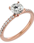 Inel de Logodnă din Aur 14k cu Diamante Naturale Solitaire Etern Pavé de 0.50 ct din 14k Aur Roz - Castelo.ro