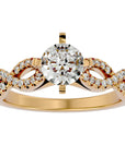 Inel de Logodnă din Aur 14k cu Diamante Naturale Solitaire Împletit Etern Pavé de 0.79 ct din 14k Aur Galben - Castelo.ro