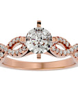 Inel de Logodnă din Aur 14k cu Diamante Naturale Solitaire Împletit Etern Pavé de 0.79 ct din 14k Aur Roz - Castelo.ro