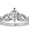 Inel de Logodnă cu Diamante Create în Laborator Solitaire Împletit Etern Pavé de 0.79 ct din Platina - Castelo.ro