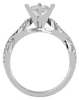 Inel de Logodnă din Aur 14k cu Diamante Naturale Solitaire Împletit Etern Pavé de 0.79 ct din 14k Aur Alb - Castelo.ro