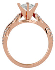 Inel de Logodnă din Aur 14k cu Moissanite Solitaire Împletit Etern Pavé de 0.79 ct din 14k Aur Roz - Castelo.ro