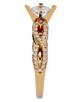 Inel de Logodnă din Aur 14k cu Moissanite Solitaire Împletit Etern Pavé de 0.79 ct din 14k Aur Galben - Castelo.ro