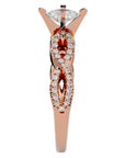 Inel de Logodnă din Aur 14k cu Diamante Create în Laborator Solitaire Împletit Etern Pavé de 0.79 ct din 14k Aur Roz - Castelo.ro