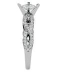 Inel de Logodnă din Aur 14k cu Diamante Create în Laborator Solitaire Împletit Etern Pavé de 0.79 ct din 14k Aur Alb - Castelo.ro