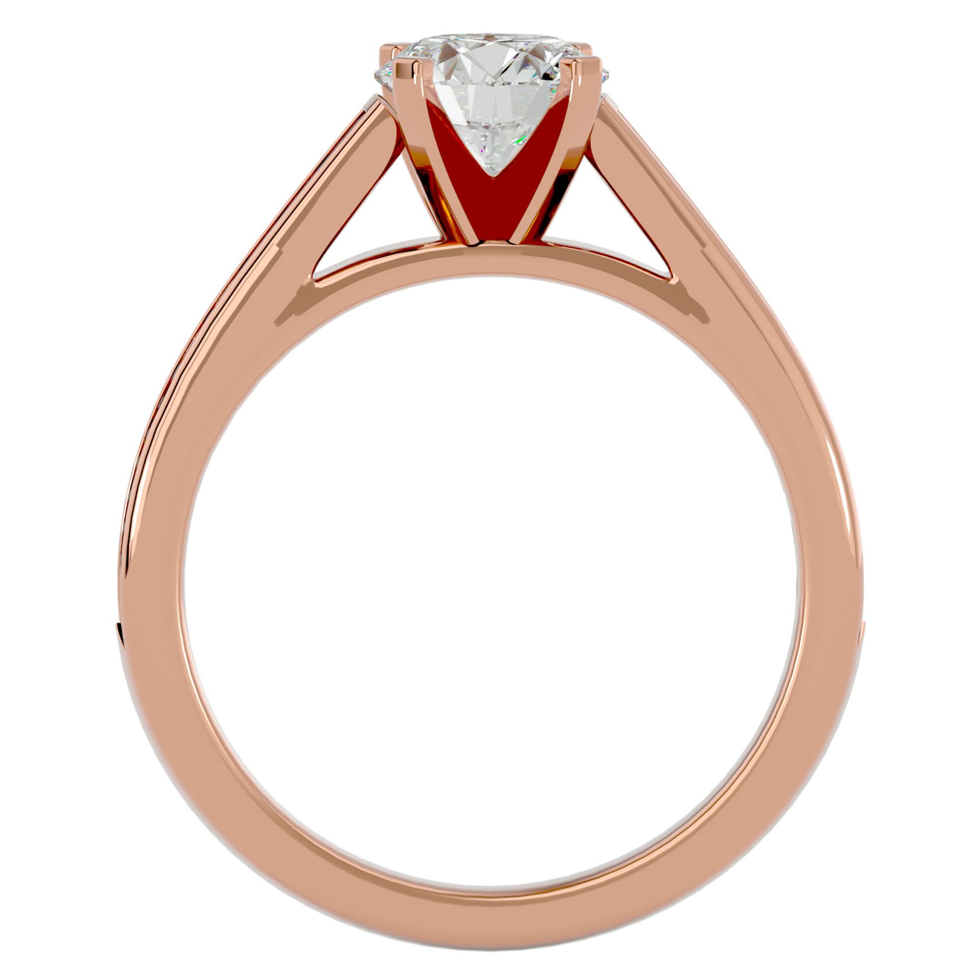 Inel de Logodnă cu Diamante Create în Laborator Solitaire Etern Pavé de 1.41 ct din 18k Aur Roz - Castelo.ro