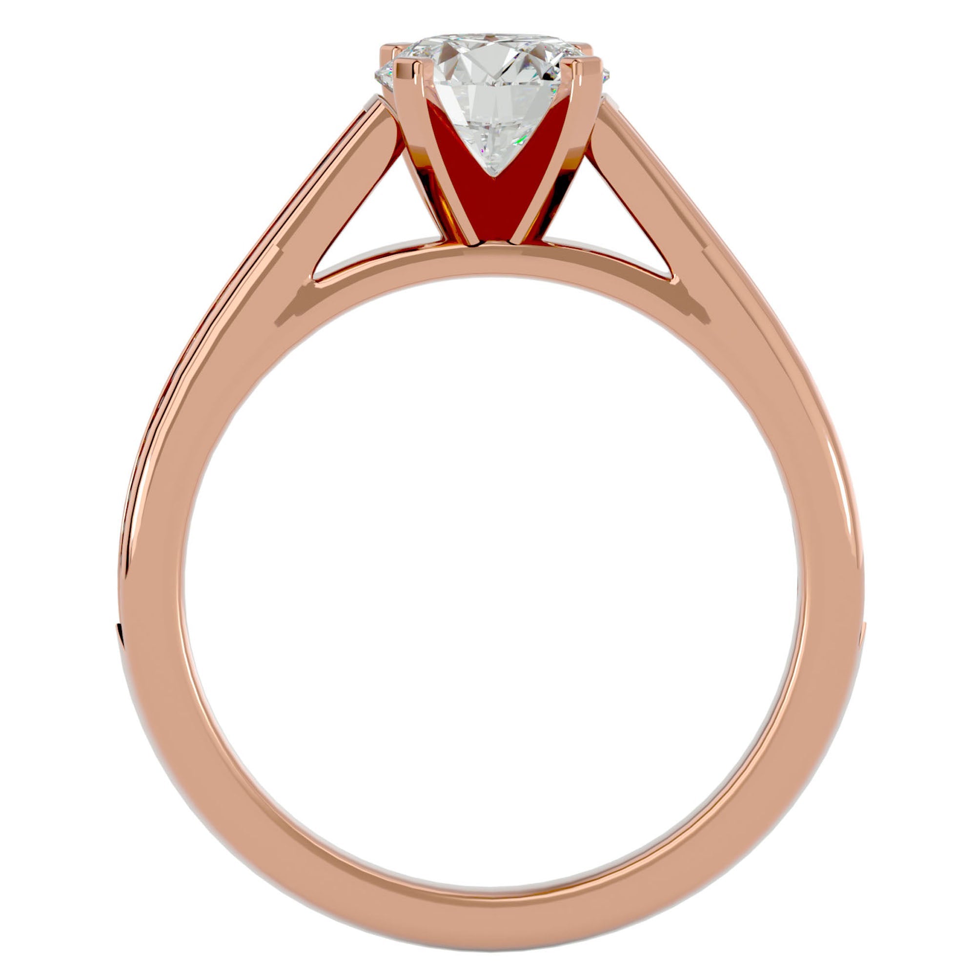 Inel de Logodnă din Aur 14k cu Diamante Naturale Solitaire Etern Pavé de 1.41 ct din 14k Aur Roz - Castelo.ro