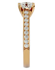 Inel de Logodnă din Aur 14k cu Diamante Create în Laborator Solitaire Etern Pavé de 1.41 ct din 14k Aur Galben - Castelo.ro