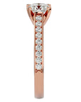 Inel de Logodnă din Aur 14k cu Diamante Create în Laborator Solitaire Etern Pavé de 1.41 ct din 14k Aur Roz - Castelo.ro