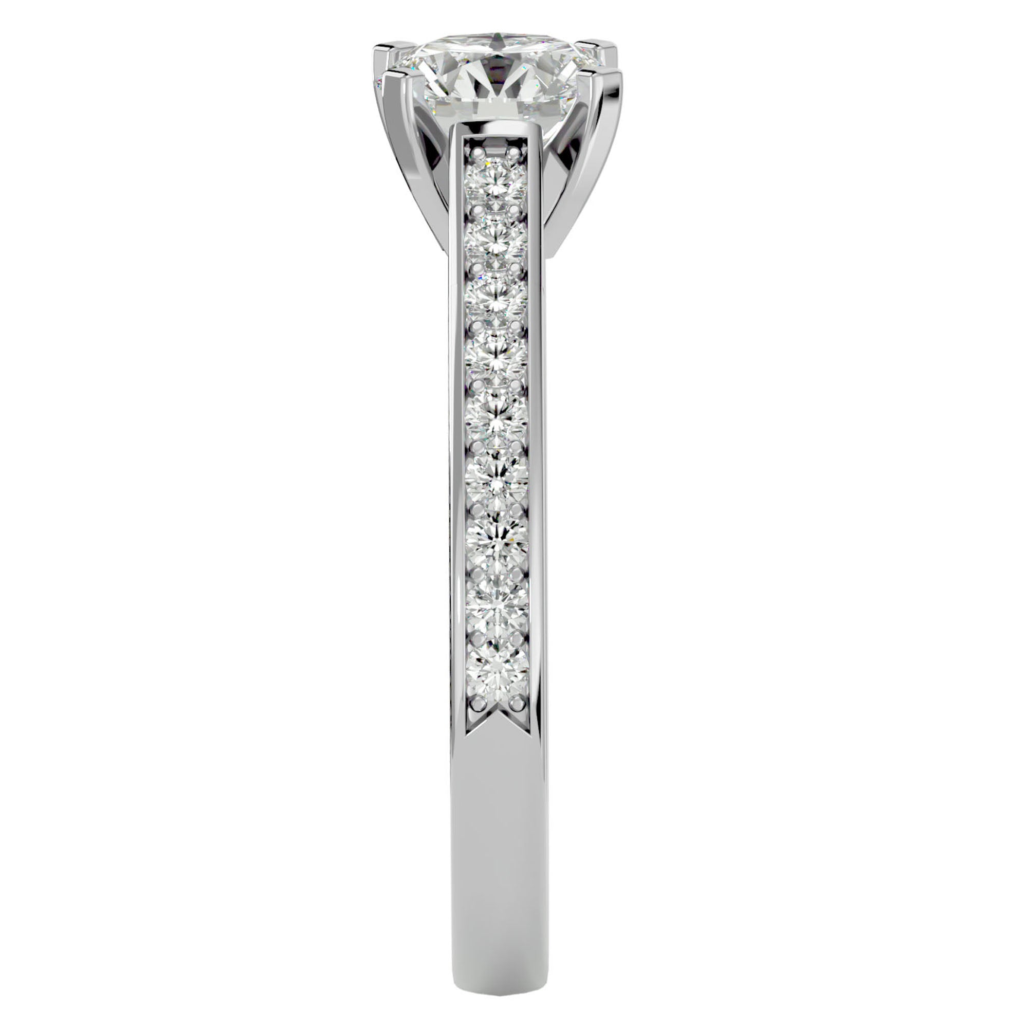 Inel de Logodnă cu Diamante Create în Laborator Solitaire Etern Pavé de 1.41 ct din Platina - Castelo.ro