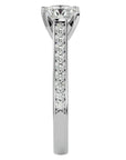 Inel de Logodnă din Aur 14k cu Diamante Naturale Solitaire Etern Pavé de 1.41 ct din 14k Aur Alb - Castelo.ro