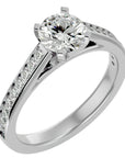 Inel de Logodnă din Aur 14k cu Diamante Naturale Solitaire Etern Pavé de 1.41 ct din 14k Aur Alb - Castelo.ro