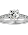 Inel de Logodnă din Aur 14k cu Diamante Naturale Solitaire Etern Pavé de 1.51 ct din 14k Aur Alb - Castelo.ro