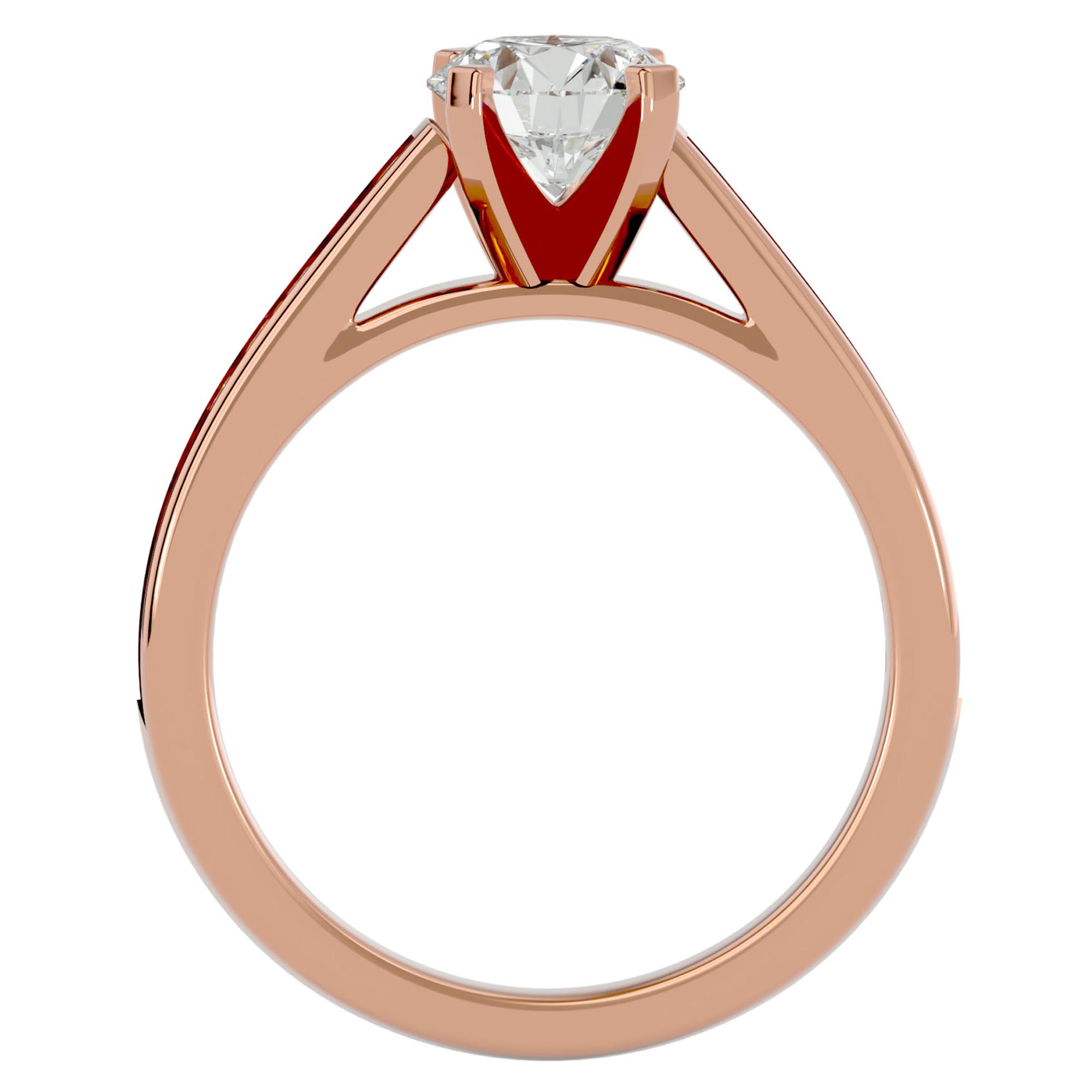 Inel de Logodnă din Aur 14k cu Diamante Create în Laborator Solitaire Etern Pavé de 1.51 ct din 14k Aur Roz - Castelo.ro