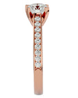 Inel de Logodnă din Aur 14k cu Diamante Create în Laborator Solitaire Etern Pavé de 1.51 ct din 14k Aur Roz - Castelo.ro