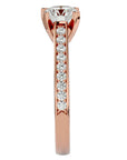 Inel de Logodnă cu Moissanite Solitaire Etern Pavé de 1.51 ct din 18k Aur Roz - Castelo.ro