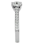 Inel de Logodnă din Aur 14k cu Diamante Naturale Solitaire Etern Pavé de 1.51 ct din 14k Aur Alb - Castelo.ro