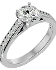 Inel de Logodnă cu Moissanite Solitaire Etern Pavé de 1.51 ct din Platina - Castelo.ro