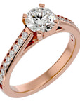 Inel de Logodnă cu Diamante Create în Laborator Solitaire Etern Pavé de 1.51 ct din 18k Aur Roz - Castelo.ro