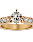 Inel de Logodnă din Aur 14k cu Diamante Naturale Solitaire Etern Pavé de 1.26 ct din 14k Aur Galben - Castelo.ro