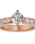 Inel de Logodnă din Aur 14k cu Diamante Naturale Solitaire Etern Pavé de 1.26 ct din 14k Aur Roz - Castelo.ro