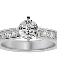 Inel de Logodnă cu Moissanite Solitaire Etern Pavé de 1.26 ct din Platina - Castelo.ro