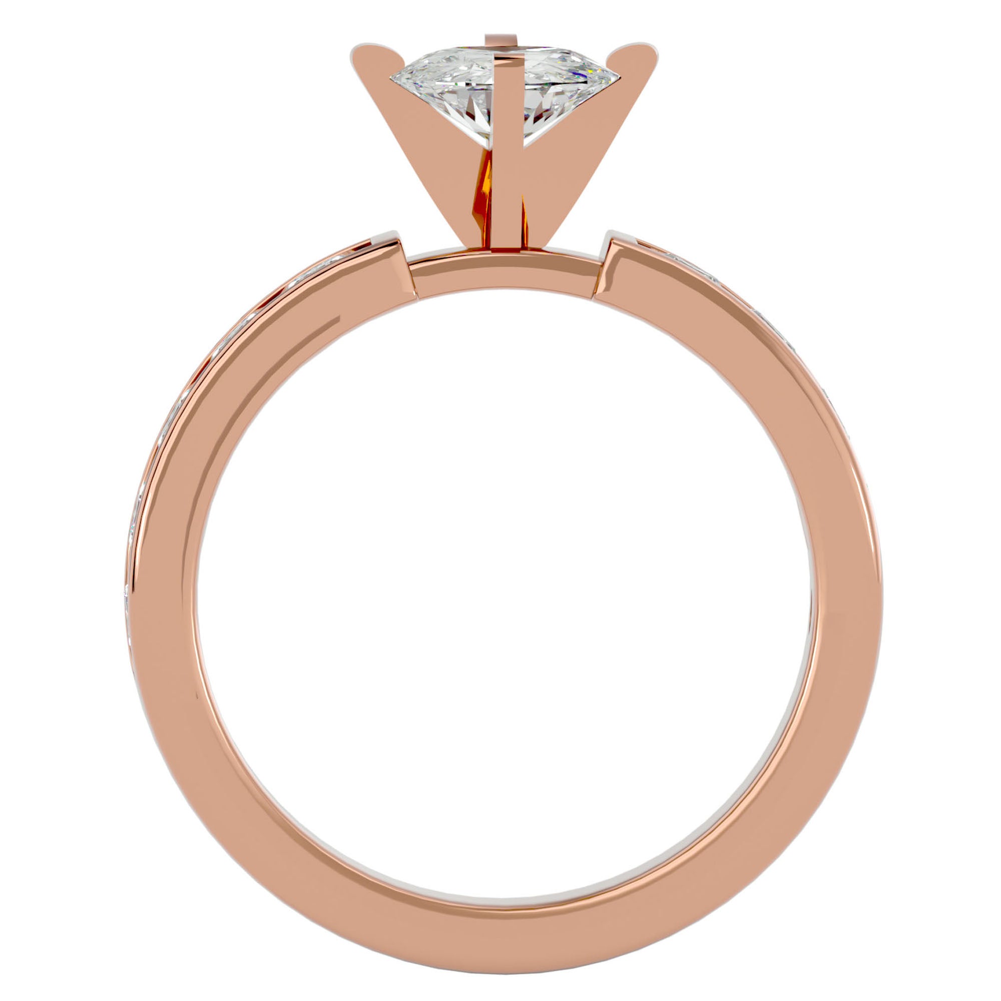 Inel de Logodnă din Aur 14k cu Diamante Naturale Solitaire Etern Pavé de 1.26 ct din 14k Aur Roz - Castelo.ro