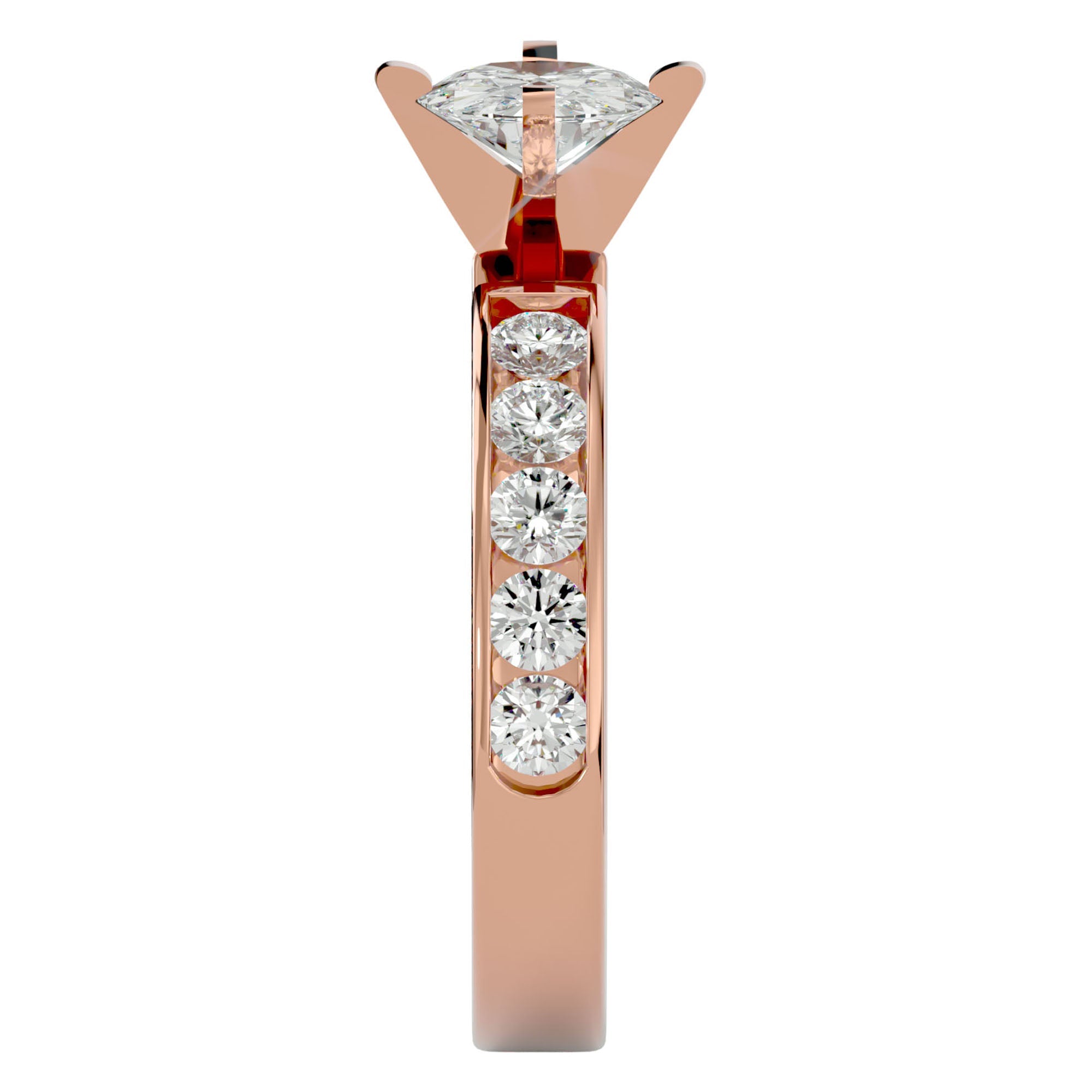 Inel de Logodnă din Aur 14k cu Diamante Naturale Solitaire Etern Pavé de 1.26 ct din 14k Aur Roz - Castelo.ro