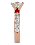 Inel de Logodnă din Aur 14k cu Diamante Naturale Solitaire Etern Pavé de 1.26 ct din 14k Aur Roz - Castelo.ro
