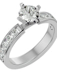Inel de Logodnă cu Moissanite Solitaire Etern Pavé de 1.26 ct din Platina - Castelo.ro
