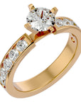 Inel de Logodnă din Aur 14k cu Diamante Naturale Solitaire Etern Pavé de 1.26 ct din 14k Aur Galben - Castelo.ro